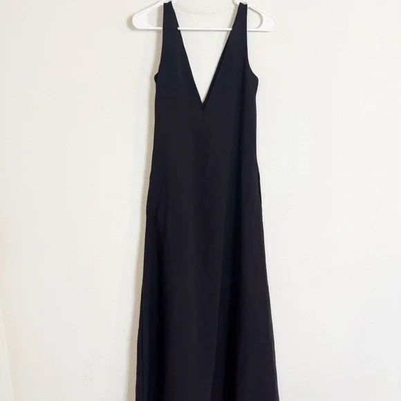 Staud Zora black plunge neck maxi gown dress - Picture 5 of 9